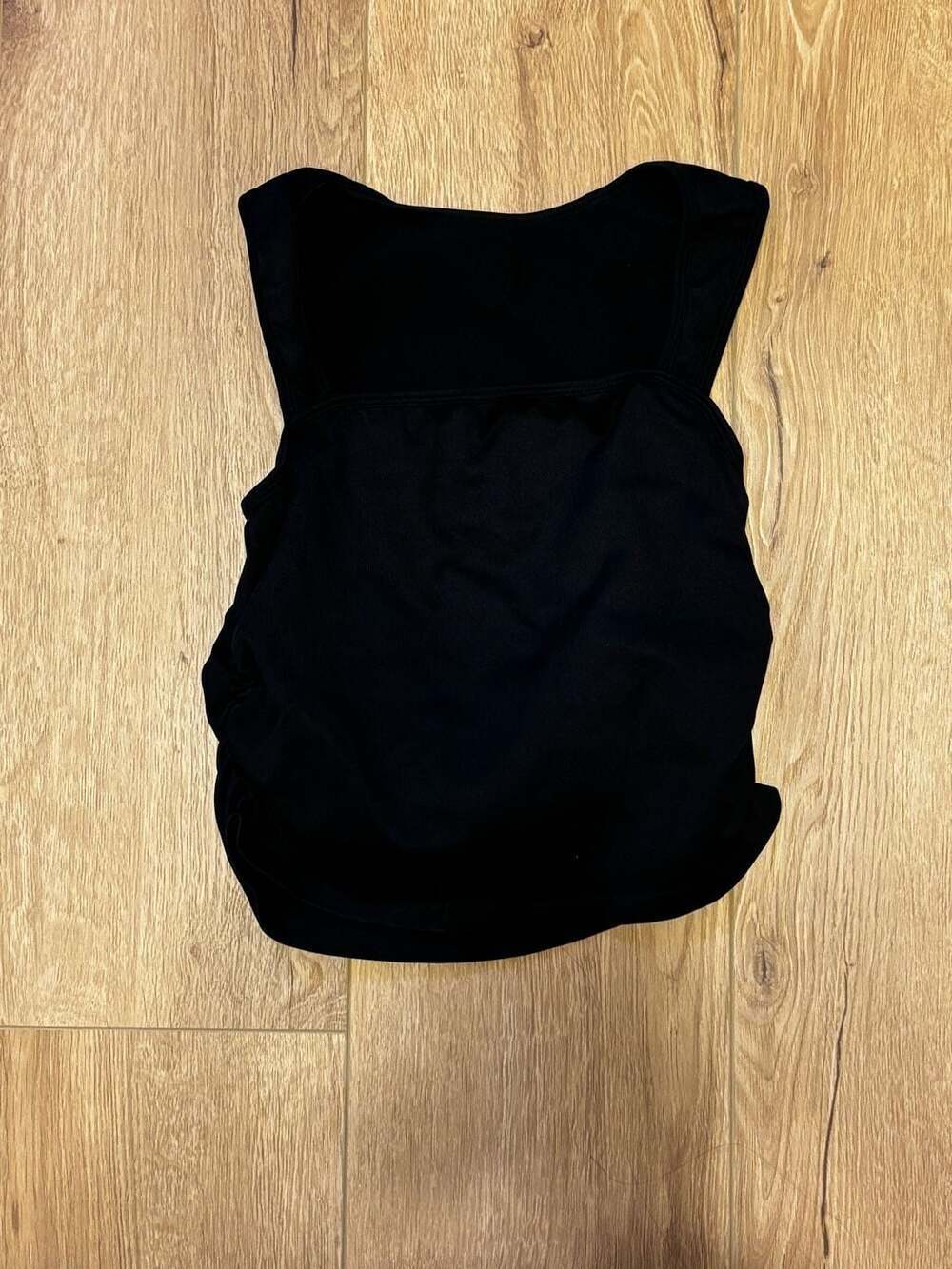 OQQ Women's Square Neck Ruched Seamless Tank Top Black Size S